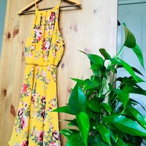 Francesca’s Floral Yellow Dress